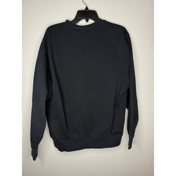 Nike Black Crewneck Sweatshirt Classic Embroidered Swoosh Logo Pullover - Picture 2 of 4